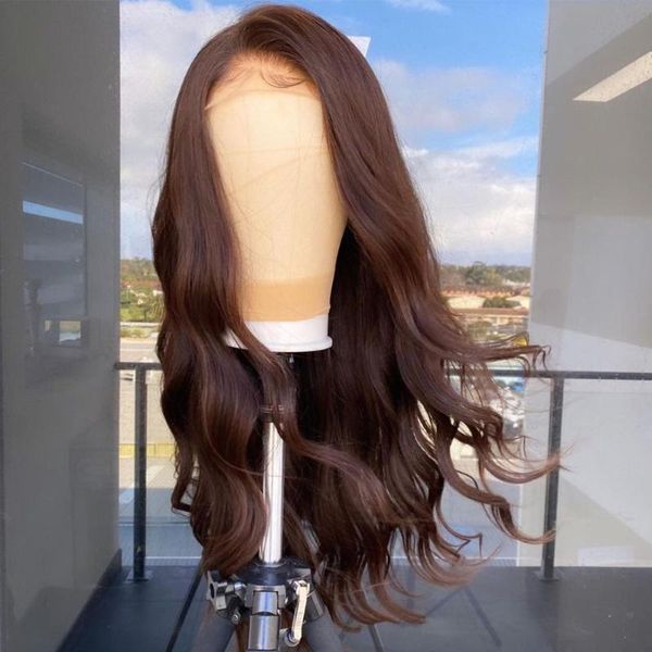 synthetic wigs 180% density dark chocolate brown body wave long side part lace front wig for women with babyhair natural fluffy daily, Black
synthetic wigs 180% density dark chocolate brown body wave long side part lace front wig for women with babyhair natural fluffy daily, Black
