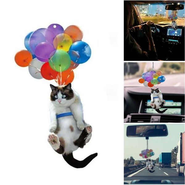 decorative objects & figurines 1pcs cat dog car hang ornament with colorful balloon funny keychain pendant creative cute home interior decor 
decorative objects & figurines 1pcs cat dog car hang ornament with colorful balloon funny keychain pendant creative cute home interior decor