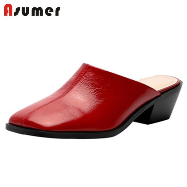 slippers asumer 4.5cm thick heel ladies slipper 2021 genuine leather footwear square toe vintage comfortable casual shoes women, Black
slippers asumer 4.5cm thick heel ladies slipper 2021 genuine leather footwear square toe vintage comfortable casual shoes women, Black