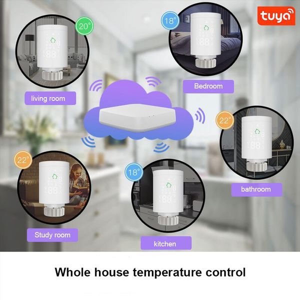 smart home control tuya zigbee 3.0 actuator radiator voice via alexa mobile phone app temperature controller 
smart home control tuya zigbee 3.0 actuator radiator voice via alexa mobile phone app temperature controller