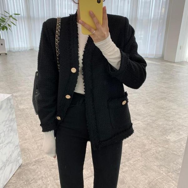 women's jackets style tweed short korean fashion all match slim coat graceful temperament spring autumn outerwear, Black;brown
women's jackets style tweed short korean fashion all match slim coat graceful temperament spring autumn outerwear, Black;brown