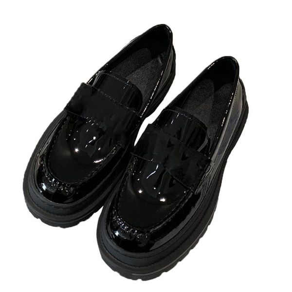 british thick sole women loafers real leather casual heel shoes woman round toe slip on runway platform shoes luxury designer, Black
british thick sole women loafers real leather casual heel shoes woman round toe slip on runway platform shoes luxury designer, Black