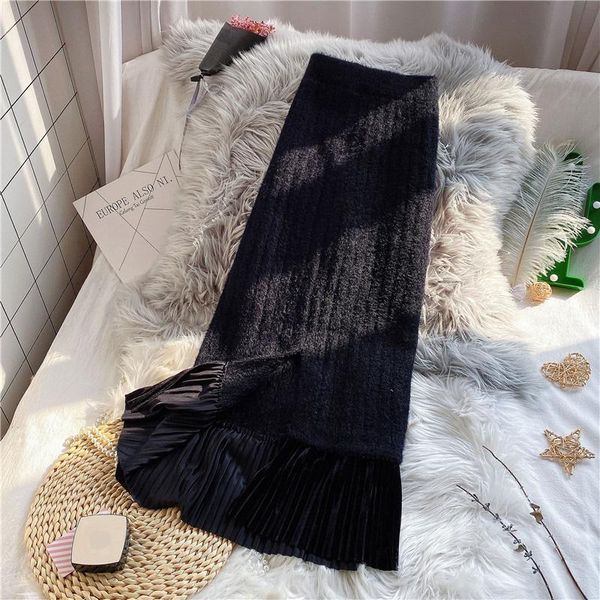 skirts knitted meimaid women ruffles solid a-line slim high waist knee-length lady, Black
skirts knitted meimaid women ruffles solid a-line slim high waist knee-length lady, Black