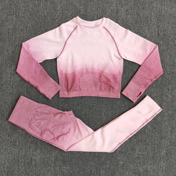 seamless yoga set woman sportswear 2 pieces set long sleeve +gym leggings female fitness sports suits, Gray
seamless yoga set woman sportswear 2 pieces set long sleeve +gym leggings female fitness sports suits, Gray