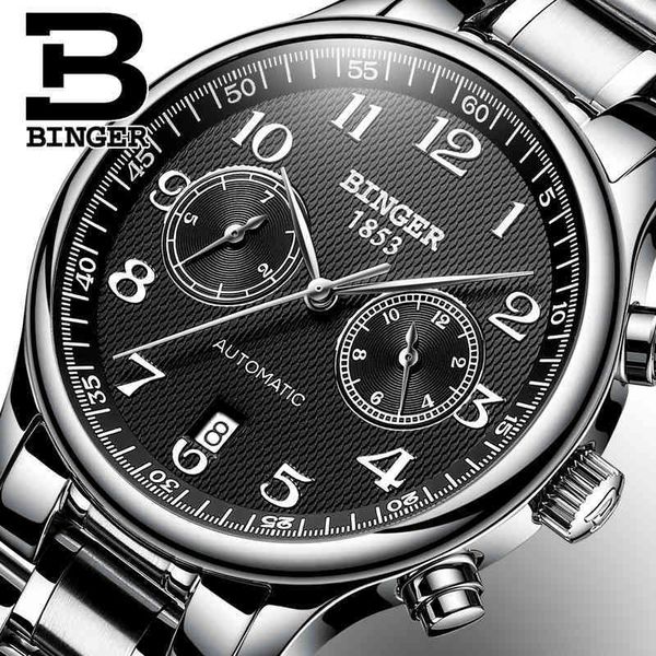 men's mechanical swiss watch automatic saffier binger luxury mark es male relogio waterproof b-603-52, Slivery;brown
men's mechanical swiss watch automatic saffier binger luxury mark es male relogio waterproof b-603-52, Slivery;brown