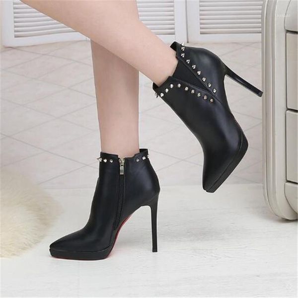 spring autumn stiletto thin high heels pointed toe faux leather zipper style ankle womens boots bota feminina1, Black
spring autumn stiletto thin high heels pointed toe faux leather zipper style ankle womens boots bota feminina1, Black