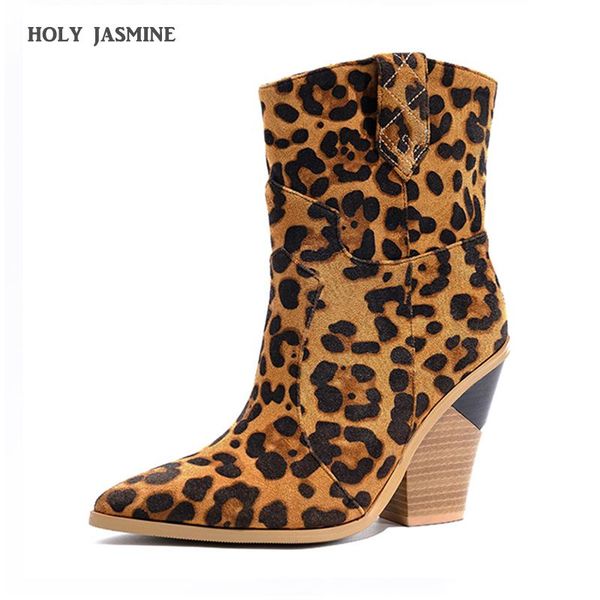 boots 2021 women's high heels ankle winter autumn fashion leopard western cowboy brand designer shoes women size 34-43, Black
boots 2021 women's high heels ankle winter autumn fashion leopard western cowboy brand designer shoes women size 34-43, Black