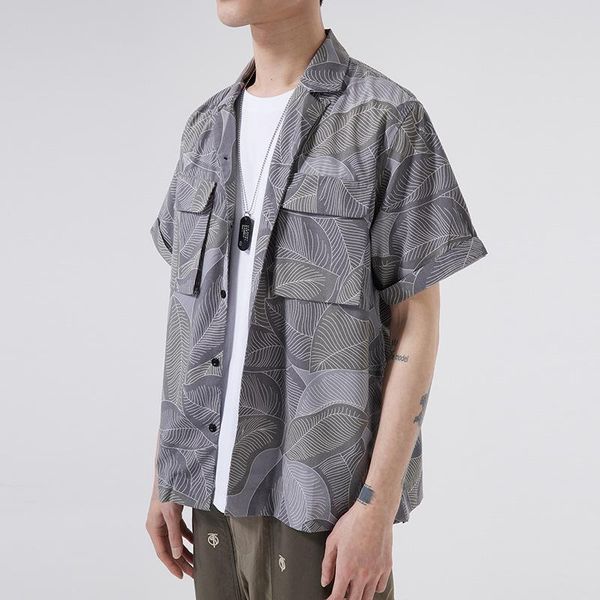 men's casual shirts 2021 leaf pattern flower shirt short sleeve tooling all-match loose summer wear camisas para hombre, White;black
men's casual shirts 2021 leaf pattern flower shirt short sleeve tooling all-match loose summer wear camisas para hombre, White;black