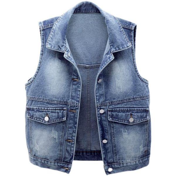 women's vests spring autumn denim vest coat women solid sleeveless jacket big pocket short vintage jeans waistcoat slim female clothes, Black;white
women's vests spring autumn denim vest coat women solid sleeveless jacket big pocket short vintage jeans waistcoat slim female clothes, Black;white