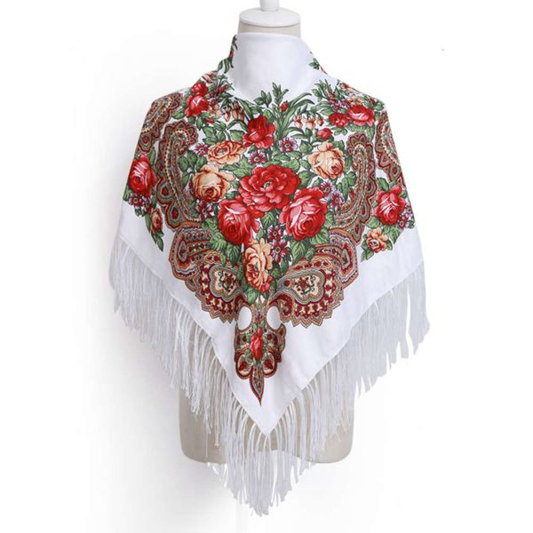 selling russian national style baotou tassel printed square scarf, Blue;black
selling russian national style baotou tassel printed square scarf, Blue;black