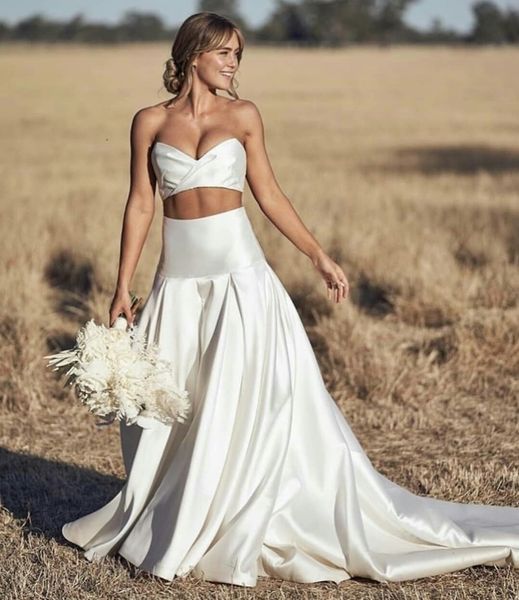 summer beach wedding dress for bride 2022 two piece ivory satin a line bridal gowns sweetheart sleeveless bride dresses vestidos de novia, White
summer beach wedding dress for bride 2022 two piece ivory satin a line bridal gowns sweetheart sleeveless bride dresses vestidos de novia, White