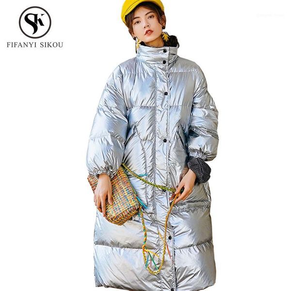 women's down & parkas winter long jacket fashion bright silver white duck coat thick warm parka for women overcoat, Black
women's down & parkas winter long jacket fashion bright silver white duck coat thick warm parka for women overcoat, Black