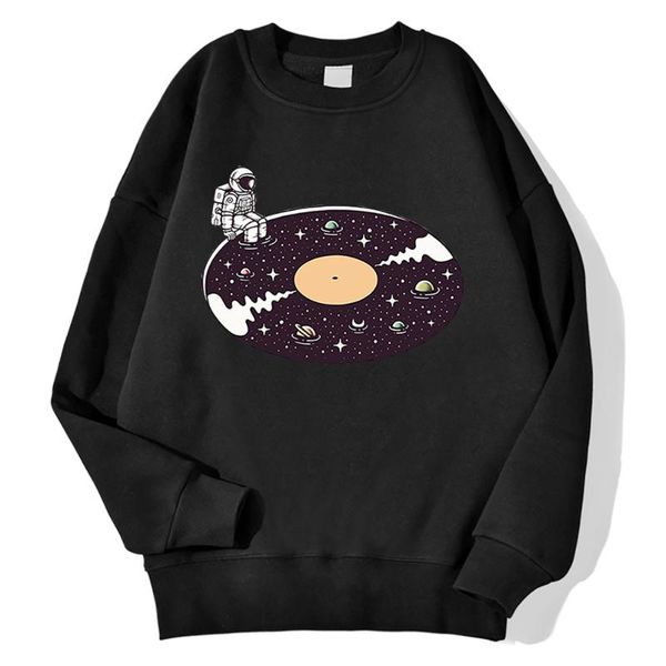 women's hoodies & sweatshirts astronaut sitting edge universe print o-neck women loose punk hoodie with hood warm fashion hoody womens, Black 
women's hoodies & sweatshirts astronaut sitting edge universe print o-neck women loose punk hoodie with hood warm fashion hoody womens, Black