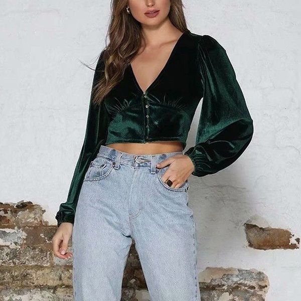 t shirt fall 2021 fashion v-neck long sleeve single breasted pleated slim fit women's, White
t shirt fall 2021 fashion v-neck long sleeve single breasted pleated slim fit women's, White