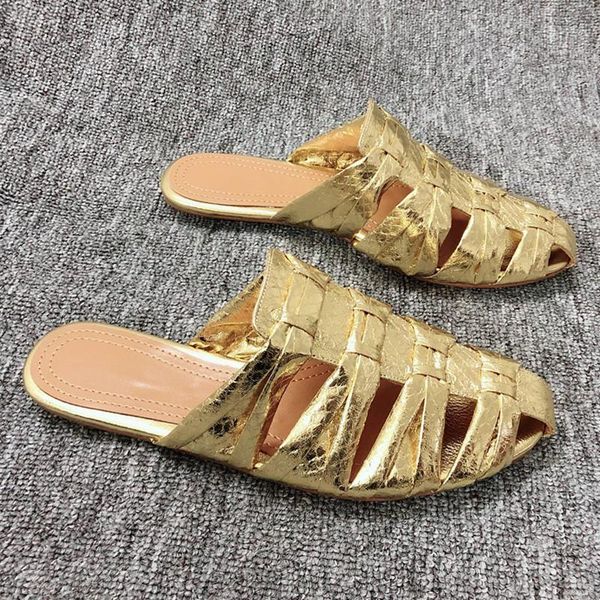slippers summer 2021 rome style gold women shoes designer hollow out flat heel round toe fashion street lady, Black
slippers summer 2021 rome style gold women shoes designer hollow out flat heel round toe fashion street lady, Black
