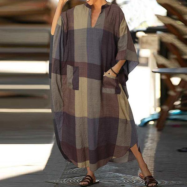 retro check dresses vonda 2021 casual long sleeve maxi shirt dress women plaid summer sundress vestidos female pathwork robe 5xl, Black;gray
retro check dresses vonda 2021 casual long sleeve maxi shirt dress women plaid summer sundress vestidos female pathwork robe 5xl, Black;gray