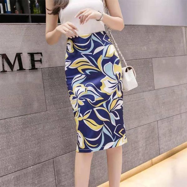 skirts 20210 spring summer floral printing fashion sheath wrap high-waisted skirt pencil midi zipper back split women, Black 
skirts 20210 spring summer floral printing fashion sheath wrap high-waisted skirt pencil midi zipper back split women, Black