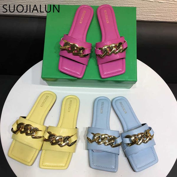 suojialun summer women slipper fashion gold chain slides square toe slip on sandal shoes ladies casual beach flip flops 210630, Black
suojialun summer women slipper fashion gold chain slides square toe slip on sandal shoes ladies casual beach flip flops 210630, Black