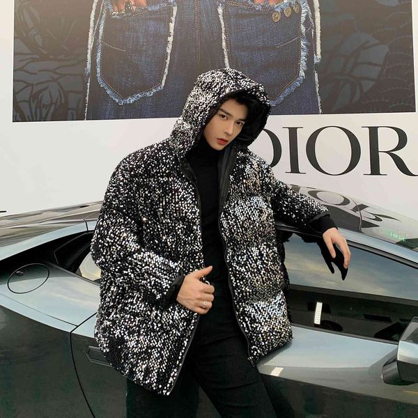 men's jackets mens thick gothic jacket and sequins coats with hood for winter warm clothes bright hip hop streetwear korean puffer 9jl3, Black;brown
men's jackets mens thick gothic jacket and sequins coats with hood for winter warm clothes bright hip hop streetwear korean puffer 9jl3, Black;brown