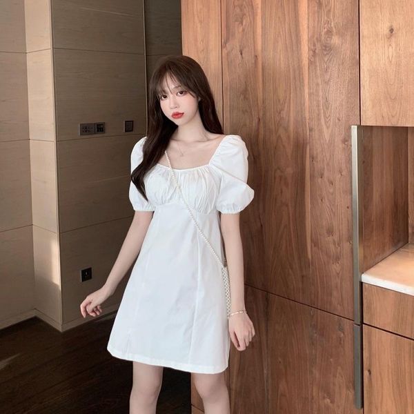 casual dresses women short sleeve dress solid square collar pleated puff a-line mini defined waist slim elegant cozy party date holiday swee, Black;gray
casual dresses women short sleeve dress solid square collar pleated puff a-line mini defined waist slim elegant cozy party date holiday swee, Black;gray