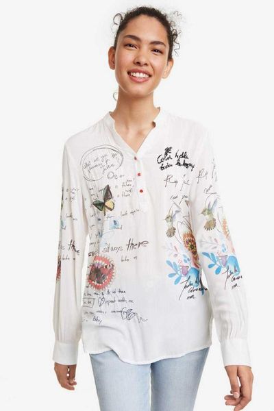 women's knits & tees spanish long sleeve cotton silk blouse for women in spring and autumn, White
women's knits & tees spanish long sleeve cotton silk blouse for women in spring and autumn, White