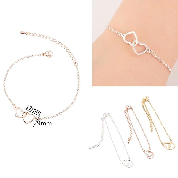link, chain cute adjustable bracelets for women/teens heart unique gift her casual stainless steel charms jewelry, Black
link, chain cute adjustable bracelets for women/teens heart unique gift her casual stainless steel charms jewelry, Black