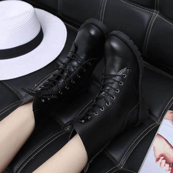 boots boots, motorcycle spring and autumn 2021 british female leather lace up single thick heel, Black
boots boots, motorcycle spring and autumn 2021 british female leather lace up single thick heel, Black