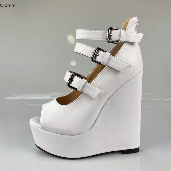 rontic handmade women platform pumps buckle strap wedges high heels pumps open toe white party shoes women plus us size 5-15, Black
rontic handmade women platform pumps buckle strap wedges high heels pumps open toe white party shoes women plus us size 5-15, Black