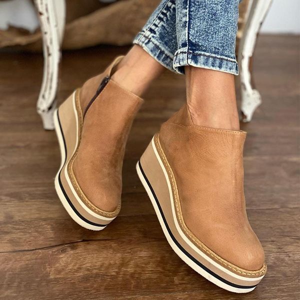 boots autumn women ankle platform shoes side zipper solid color casual for 2021 wedges sewing lady boot mujer botas, Black
boots autumn women ankle platform shoes side zipper solid color casual for 2021 wedges sewing lady boot mujer botas, Black
