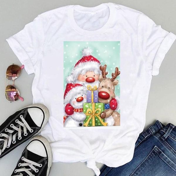 women's t-shirt merry christmas women santa claus short sleeve holiday t-shirts clothes graphic cartoon female lovely year tshirt tee, White
women's t-shirt merry christmas women santa claus short sleeve holiday t-shirts clothes graphic cartoon female lovely year tshirt tee, White