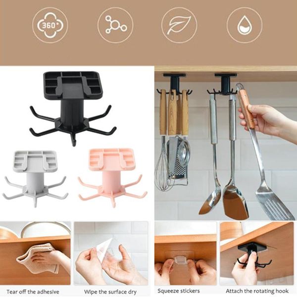 hooks & rails 360 rotation rotatable for kitchen organizer and storage hanging creative tableware bathroom self adhesive
hooks & rails 360 rotation rotatable for kitchen organizer and storage hanging creative tableware bathroom self adhesive