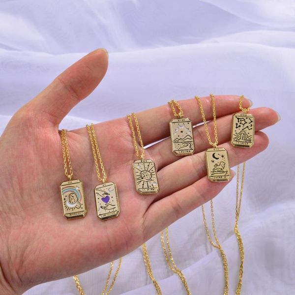 pendant necklaces 7 styles vintage gothic tarot necklace retro square amulet world power jewelry gifts, Silver
pendant necklaces 7 styles vintage gothic tarot necklace retro square amulet world power jewelry gifts, Silver