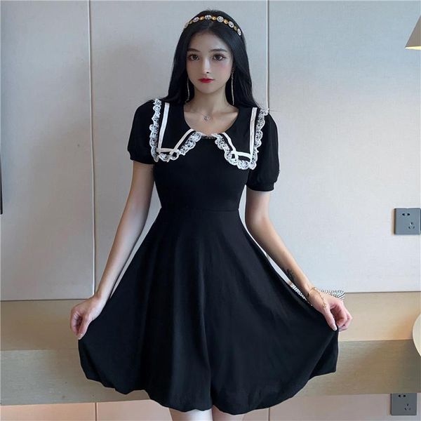 casual dresses real shooting of sweet big lapel slim waist short sleeve dress lace doll collar for women vestidos de mujer, Black;gray
casual dresses real shooting of sweet big lapel slim waist short sleeve dress lace doll collar for women vestidos de mujer, Black;gray