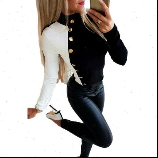 women sweaters 2021 autumn winter fashion long sleeve buttons solid turtleneck stretch sweater pullovers drop shipping, White;black
women sweaters 2021 autumn winter fashion long sleeve buttons solid turtleneck stretch sweater pullovers drop shipping, White;black