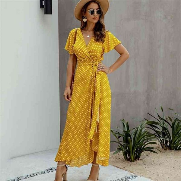 summer maxi dres polka dot v neck ruffles short sleeve holiday long beach sundress ladies lace up wrap party dresses 210719, White;black
summer maxi dres polka dot v neck ruffles short sleeve holiday long beach sundress ladies lace up wrap party dresses 210719, White;black