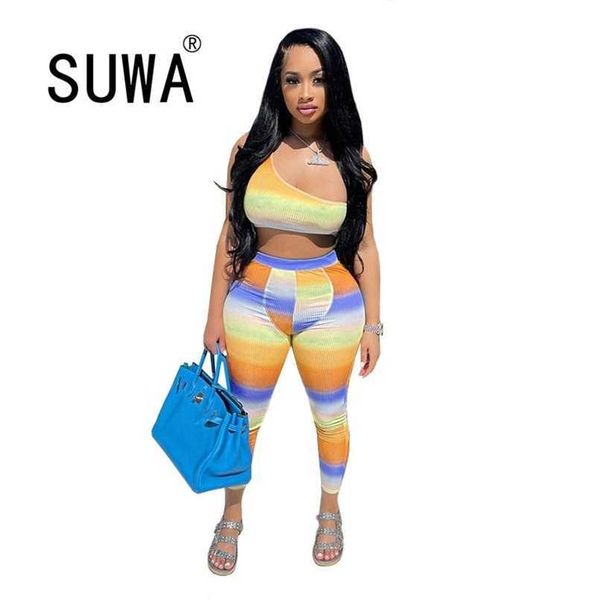 tie dye summer women two piece outfits off shoulder tank crop high waist classic pencil pants fitness clothing 210525, White
tie dye summer women two piece outfits off shoulder tank crop high waist classic pencil pants fitness clothing 210525, White