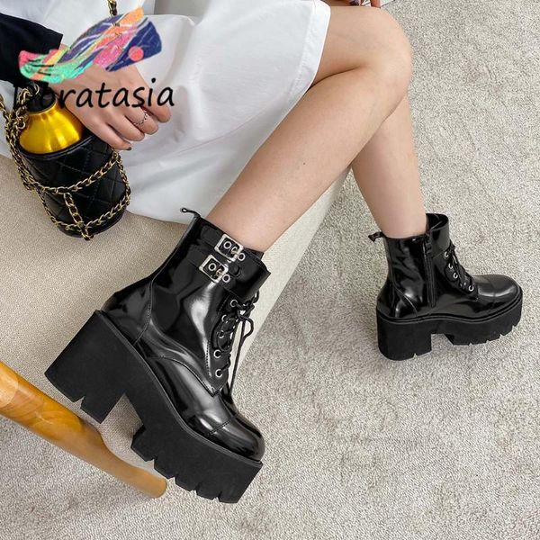 boots doratasia arrival ladies lace up zipper square high heel motorcycle women platform buckle stylish shoes woman, Black
boots doratasia arrival ladies lace up zipper square high heel motorcycle women platform buckle stylish shoes woman, Black