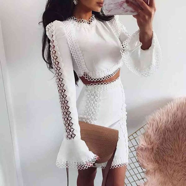 two piece dress 2021 autumn new lace white bodycon set o-neck long sleeve hollow short + mini skirt party club 2 two-piec
two piece dress 2021 autumn new lace white bodycon set o-neck long sleeve hollow short + mini skirt party club 2 two-piec