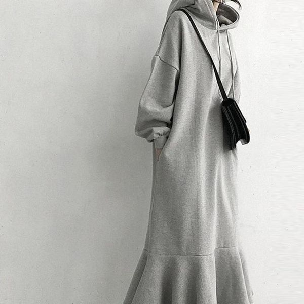 simple stylish hoodie dress women korean vestido fleece warm sweatshirts long sleeve chic ruffle hooded loose midi dresses, Black;gray
simple stylish hoodie dress women korean vestido fleece warm sweatshirts long sleeve chic ruffle hooded loose midi dresses, Black;gray