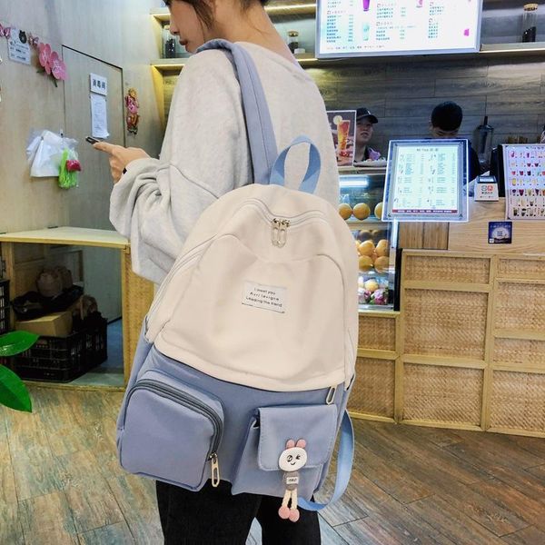 backpack college style sweet girl student double pocket design schoolbag wild color matching
backpack college style sweet girl student double pocket design schoolbag wild color matching
