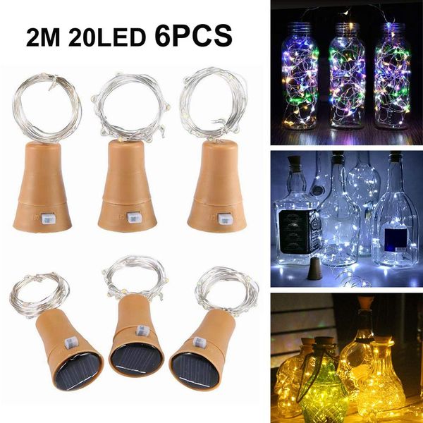 6 pack/lot solar powered wine bottle lights 2m 20 led waterproof copper cork solar lights for wedding christmas outdoor holiday garden patio
6 pack/lot solar powered wine bottle lights 2m 20 led waterproof copper cork solar lights for wedding christmas outdoor holiday garden patio