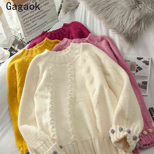 sweet women sweater spring autumn o-neck solid knitted full sweaters loose korean chic fashion warm pullovers 210531, White;black
sweet women sweater spring autumn o-neck solid knitted full sweaters loose korean chic fashion warm pullovers 210531, White;black