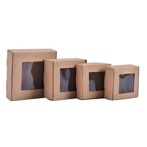 10pcs kraft paper diy gift box with clear pvc window cookie cake soap packaging display package box
10pcs kraft paper diy gift box with clear pvc window cookie cake soap packaging display package box