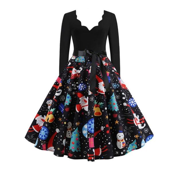 new fashion casual women long sleeve 2021 winter happy celebrate christmas musical notes print vintage flare dress vestidos, Black;gray
new fashion casual women long sleeve 2021 winter happy celebrate christmas musical notes print vintage flare dress vestidos, Black;gray