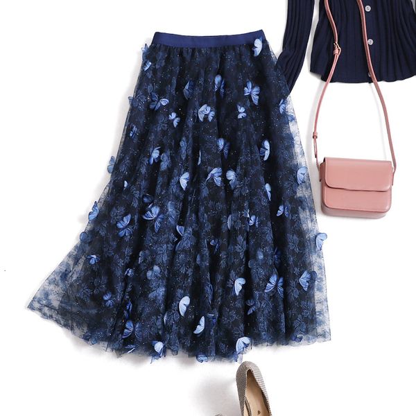 new 2021 high waist summer mesh fashion butterfly embroidery midi length skirt women clothes faldas jupe femme saia 23p7, Black
new 2021 high waist summer mesh fashion butterfly embroidery midi length skirt women clothes faldas jupe femme saia 23p7, Black