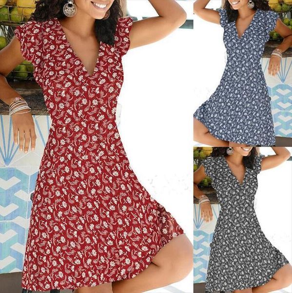 vintage summer casual womens dresses v neck elegant boho beach print a line sundress robe femme, Black;gray
vintage summer casual womens dresses v neck elegant boho beach print a line sundress robe femme, Black;gray