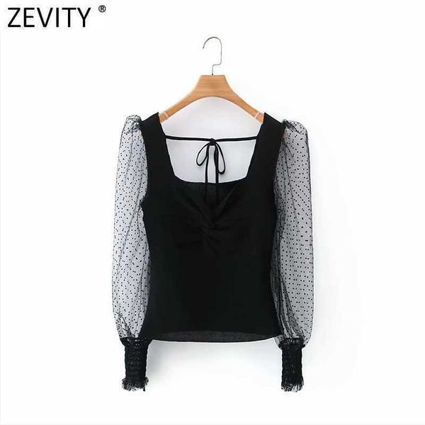 zevity spring women sweet dots mesh sleeve patchwork short knitting blouse femme knotted slim shirt chic blusas ls7566 210603, White
zevity spring women sweet dots mesh sleeve patchwork short knitting blouse femme knotted slim shirt chic blusas ls7566 210603, White