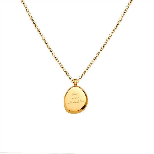 pendant necklaces stainless steel oval letter design clavicle necklace plated gold gift for women 2021 trends colgantes mujer moda jewelry, Silver
pendant necklaces stainless steel oval letter design clavicle necklace plated gold gift for women 2021 trends colgantes mujer moda jewelry, Silver