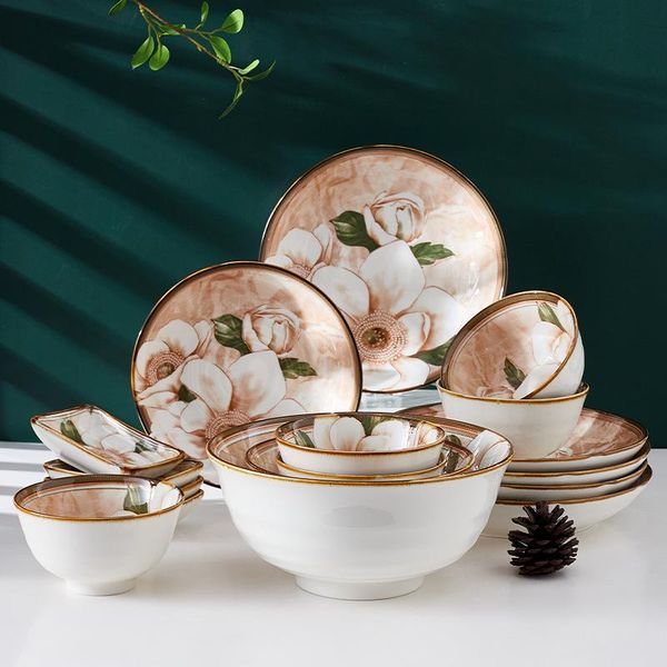 dishes & plates nordic retro camellia ceramic bowl tableware household soup rice creative personalized plate dish set
dishes & plates nordic retro camellia ceramic bowl tableware household soup rice creative personalized plate dish set