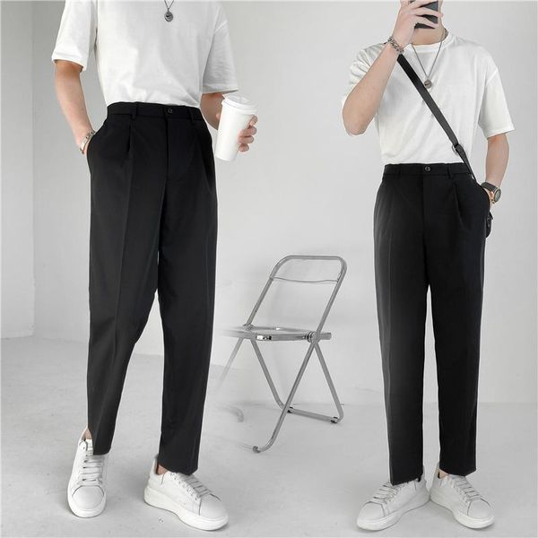 men's pants man trousers casual blazers pant male ankle-length elastic waist suit men korean streetwear youth fashion loose, Black
men's pants man trousers casual blazers pant male ankle-length elastic waist suit men korean streetwear youth fashion loose, Black